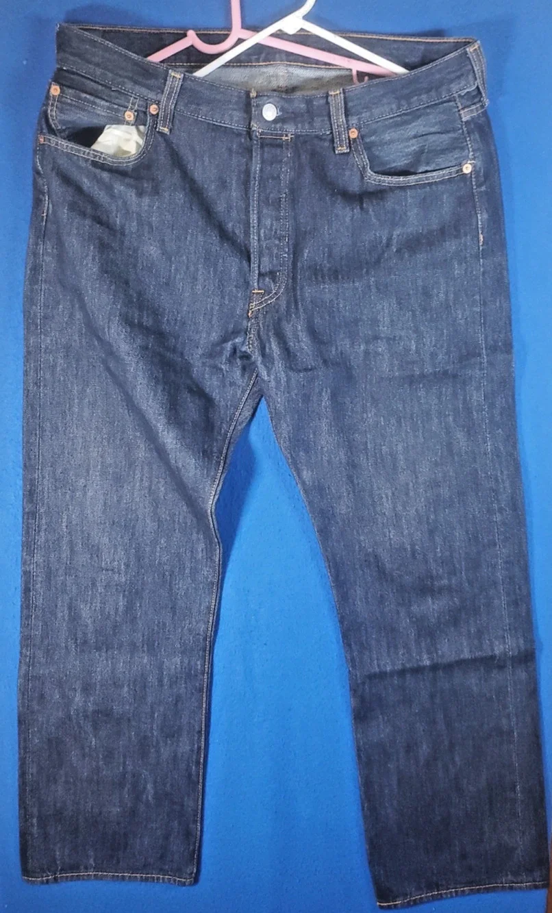 Levis 501 Mens Jeans 36x30 Blue Original Fit Straight Leg Button Fly